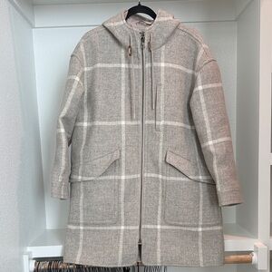 Madewell Windowpane Lynnford Coat in Undyed Insuluxe Fabric